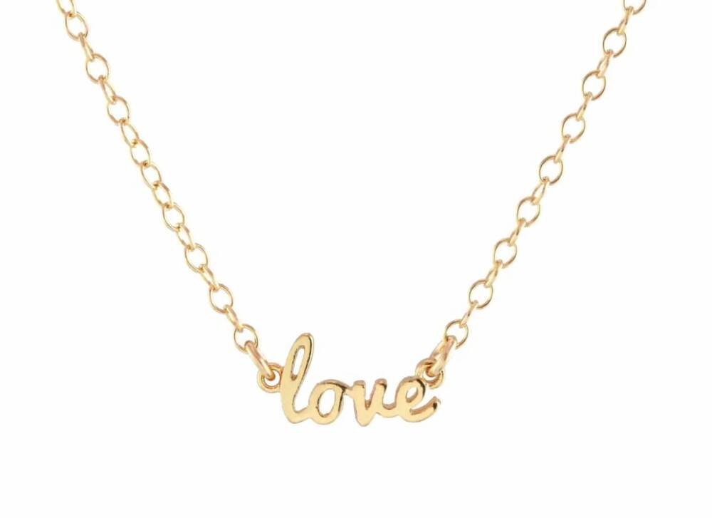 NEW KRIS NATIONS kid's love charm necklace in gold